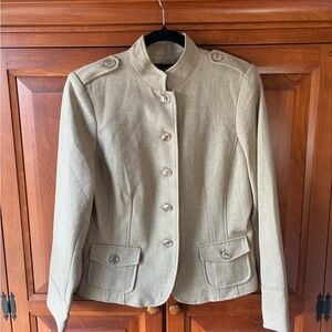 Chic Tan Button-Up Utility Jacket